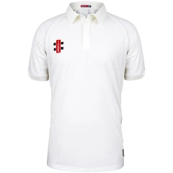 GRAY-NICOLLS Gray Nicolls Matrix V2 S/S Cricket Shirt 10 GRAY-NICOLLS Gray Nicolls Matrix V2 S/S Cricket Shirt -Gunn & Moore Shop CCAF22ClothingShirtMatrixV2IvoryShortSleeveFront