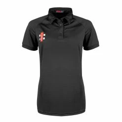 GRAY-NICOLLS Gray Nicolls Matrix V2 Ladies Polo Shirt -Gunn & Moore Shop CCFE23ClothingMatrixPoloV2LadiesBlackFront
