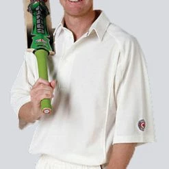 Hunts County Plain Cricket Shirt (3/4 Sleeve)