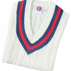 Hunts County Trimmed Cricket Sweater -Gunn & Moore Shop slipover 20blue 20red